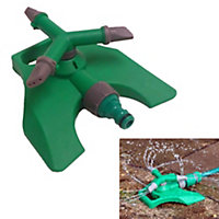 Hardys 3 Arm Rotating Sprinkler Garden Water Watering Hose Pipe Connection Spray System