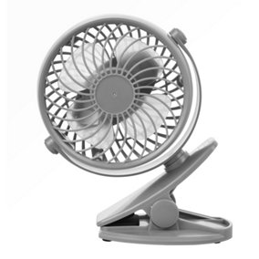 Hardys 3 Speed USB Rechargeable Clip On Cooling Portable Fan Desk Computer Pushchair - Grey