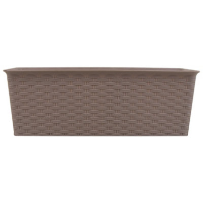 Hardys 30cm Rattan Design Plant Pot Flower Indoor Outdoor Garden