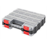 Hardys 32cm Double Layer Plastic Toolbox Storage Compartment DIY Organiser Tray Case