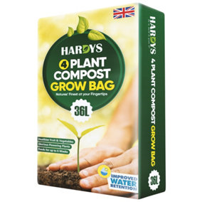 Hardys 36 ltr Grow Bag Garden Planter - Fruits, Vegetables, Nutrient Rich Organic Compost Soil Blend, Fast Propagation, Breathable