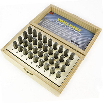 AM TECH 36-Piece Number Letter Stamp Set – Identity Security Vin Plate Chassis Tag Date Kit