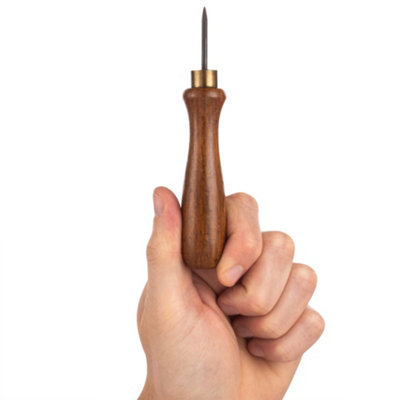 Hardys 3pc Bradawl Set - Square Point, Round Point, Chisel Point, Carbon Steel Heads and Wooden Handle - 5 inch (127mm)
