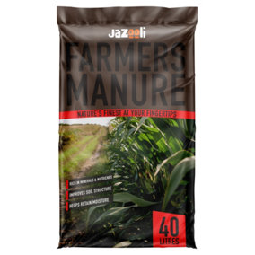 Hardys 40L Organic Farmyard Manure - Garden Lawn, Indoor & Outdoor Plant Fertiliser, Packed with Essential Nutrients & Minerals