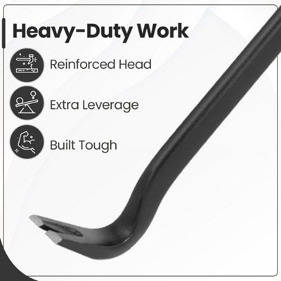 Hardys 48 Wrecking Crow Bar Steel Utility Crowbar Swan Neck with Chisel End Floorboard Nail Puller Lever Pry Break