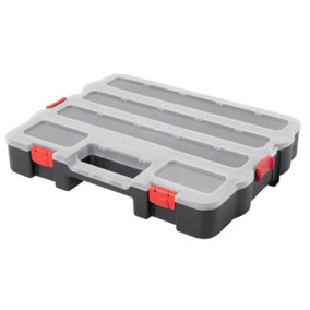 Hardys 48cm Large Stackable Plastic Toolbox Storage Compartment DIY Organiser Layer Clip Tray Case