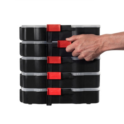 Hardys 48cm Large Stackable Plastic Toolbox Storage Compartment DIY Organiser Layer Clip Tray Case - 4