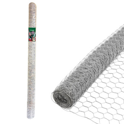 Hardys 4m x 0.9m Metal Mesh Netting Chicken Wire Galvanised Pet Rabbit Garden Fence