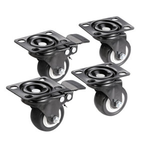 Hardys 4x Heavy Duty Swivel Castor Wheels Trolley Furniture Caster Rubber 200kg 50mm