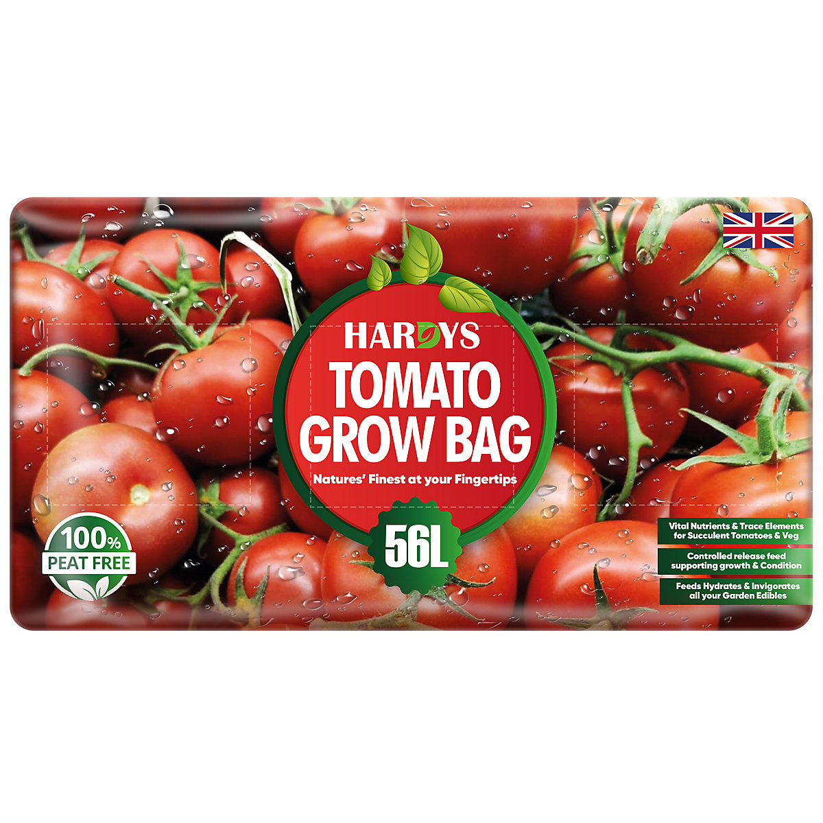 Hardys 56L Tomato Planter Grow Bag - Nutrient Enriched Peat Hardys 56L Tomato Planter Grow Bag - Nutrient Enriched Peat