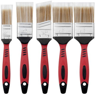 Hardys 5pc Fine Paint Brush Set Soft Synthetic Bristles Home Painting