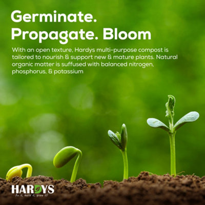 Hardys 60L All-Plant Multi-purpose Compost - Ideal for Young & Mature Plants, Potting and Growing Compost Soil, Loam Based