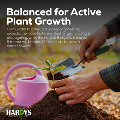 Hardys 60L All-Plant Multi-purpose Compost - Ideal for Young & Mature Plants, Potting and Growing Compost Soil, Loam Based