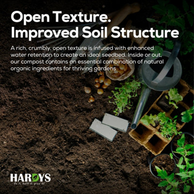 Hardys 60L All-Plant Multi-purpose Compost - Ideal for Young & Mature Plants, Potting and Growing Compost Soil, Loam Based