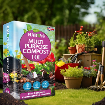 Hardys 60L All-Plant Multi-purpose Compost - Ideal for Young & Mature Plants, Potting and Growing Compost Soil, Loam Based