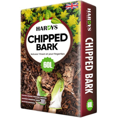 Hardys 60L Organic Wood Bark Mulch - Spruce Chippings, Ideal for Ground ...