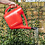 Hardys 6L Watering Can - Detachable Rose Head Sprinkler, Long Stem, Wraparound Handle, Indoor Plant & Outdoor Garden - Red