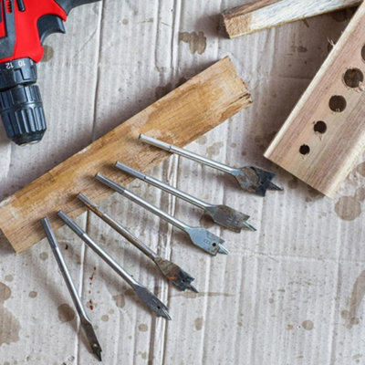 Hardys 6pc Flat Wood Spade Drill Bit Hole Cutter Boring Set