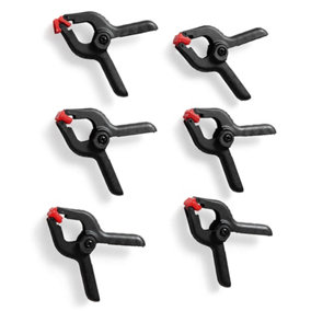 Hardys 6x Small Sping Loaded Plastic Clamps Clips Holder Model Craft Making Market - 2"