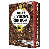 Hardys 75L Organic Wood Bark Mulch - Spruce Chippings, Ideal for Ground Cover, Landscaping, Top Dressing, Root Insulation