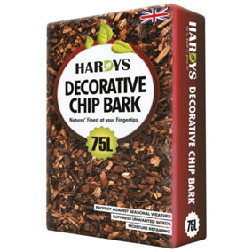 Hardys 75L Organic Wood Bark Mulch - Spruce Chippings, Ideal for Ground Cover, Landscaping, Top Dressing, Root Insulation