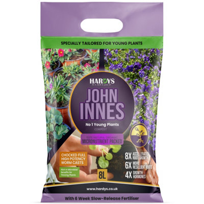 Hardys 8L John Innes No 1 Young Plant Compost - Organic Worm Cast ...