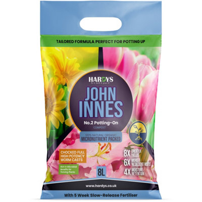 Hardys 8L John Innes No 2 Potting-On Compost - Organic Worm Cast ...