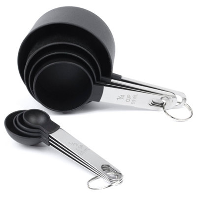 Hardys 8pc Stainless Steel Measuring Spoon Set Cups Kitchen Cooking ...