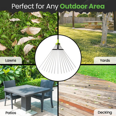Labymos Adjustable Telescopic Rake With Extendable Handle&Fan-head