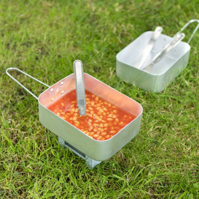 British Army Style Mess Tin Set - Compact Aluminum Camping Cookware Pots & Pans 4 thumbnail image