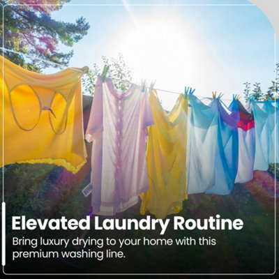 Clotheslines for Outside, Nylon Collapsible Washing with Wind Resistance