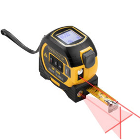 Hardys Combination Laser Measuring Tape - 5m Retractable Steel Tape Measure, 40m Laser Distance Measure, 10m Cross Line Laser