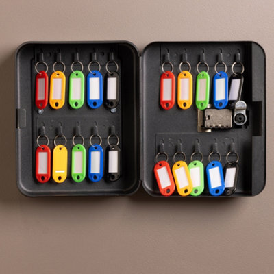 Hardys Combination Lock Key Cabinet - Small Size, 20 Key Capacity, Wall Mounted Key Safe - Heavy-Duty Metal, 20 Tags & Screws Inc