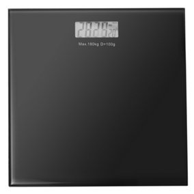 Hardys Digital Scales - Electronic Bathroom Weighing Scales, Step-On, LCD Display, Max 180kg/400lb - Black