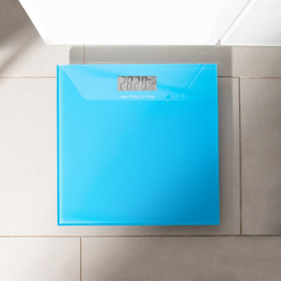 Hardys Digital Scales - Electronic Bathroom Weighing Scales, Step-On, LCD Display, Max 180kg/400lb - Blue