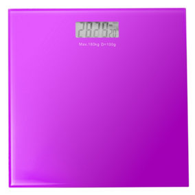 Hardys Digital Scales - Electronic Bathroom Weighing Scales, Step-On, LCD Display, Max 180kg/400lb - Purple