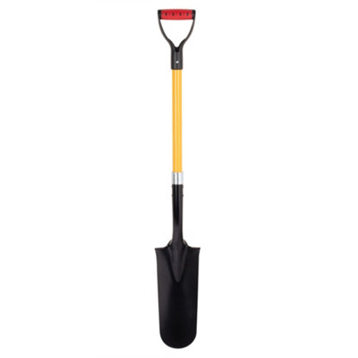 Hardys Drainage & Fence Post Spade - 160x360mm Tapered Head, Fibreglass Shaft, Steel Socket, Cable & Trench Laying - 1130mm Length