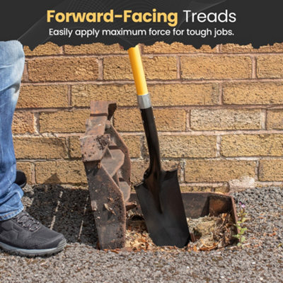 Hardys Drainage & Fence Post Spade - 160x360mm Tapered Head, Fibreglass ...