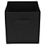 Hardys Foldable Storage Cube - Collapsible Fabric Basket for Toys, Books, Clothes & Organising - 27cm x 27cm x 27cm - Black