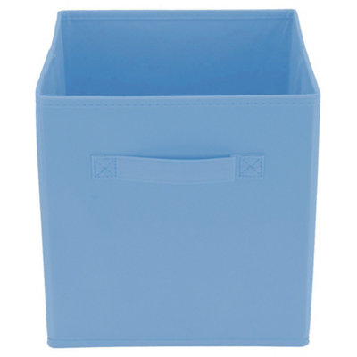 Hardys Foldable Storage Cube - Collapsible Fabric Basket for Toys, Books, Clothes & Organising - 27cm x 27cm x 27cm - Blue