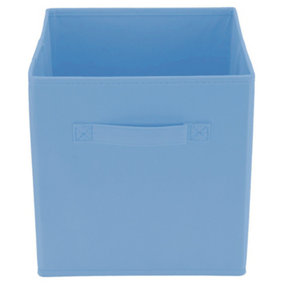 Hardys Foldable Storage Cube - Collapsible Fabric Basket for Toys, Books, Clothes & Organising - 27cm x 27cm x 27cm - Blue