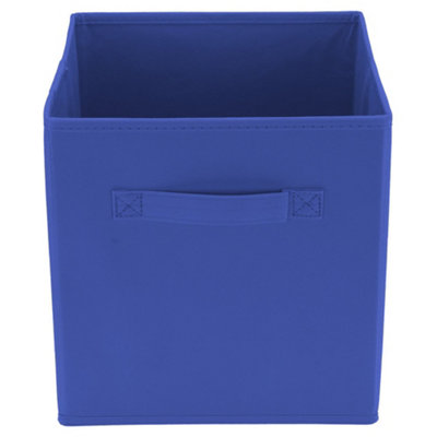 Hardys Foldable Storage - Cube Collapsible Fabric Basket for Toys, Books, Clothes & Organising - 27cm x 27cm x 27cm - Dark Blue