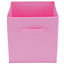 Hardys Foldable Storage Cube - Collapsible Fabric Basket for Toys, Books, Clothes & Organising - 27cm x 27cm x 27cm - Pink