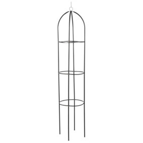 Hardys Garden Obelisk Decoration - Tower Support Frame Trellis for Climbing Plants, Rust & Weather Resistant Black Steel - 1.9m