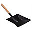 Hardys Hand Coal Shovel - Garden, BBQ, Fireside Ash & Dust Pan Scoop with Shaped Wooden Handle, Rust-Resistant Black Metal - 8"