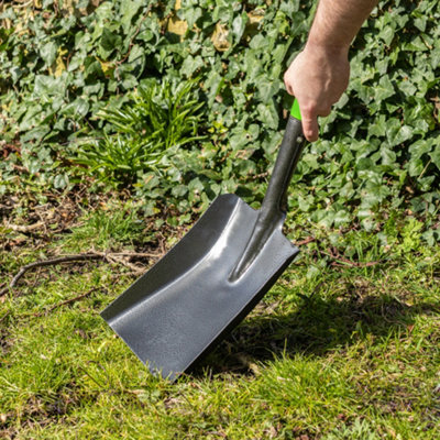 Hardys Heavy Duty Garden Shovel - Powder Coated Carbon Steel Head, Rust & Corrosion Resistant, Square Wide Mouth, D-Grip - 94cm