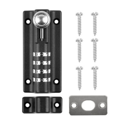 Hardys Keyless Combination Bolt - 4-Digit Combination Lock for Internal and External Use, Re-Codable, Anti-Tamper Screws Provided