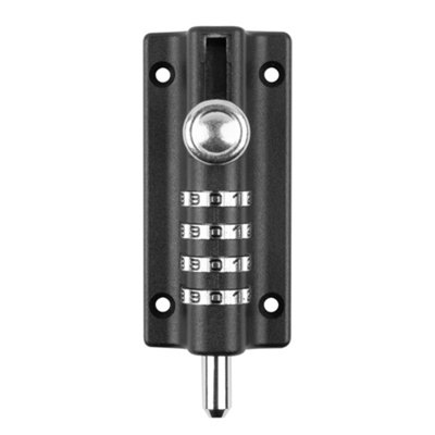 Hardys Keyless Combination Bolt - 4-Digit Combination Lock for Internal and External Use, Re-Codable, Anti-Tamper Screws Provided