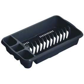 Hardys Kitchen Draining Board - 12 Plate Drainer Rack, 4 Compartments, for Cookware, Utensils, Cutlery - 46cm x 27cm x 8cm