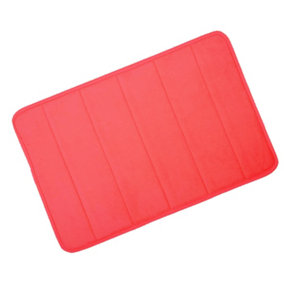 Hardys Large Microfibre Memory Foam Bathroom Shower Bath Mat Anti Non Slip - 40x60cm - Red
